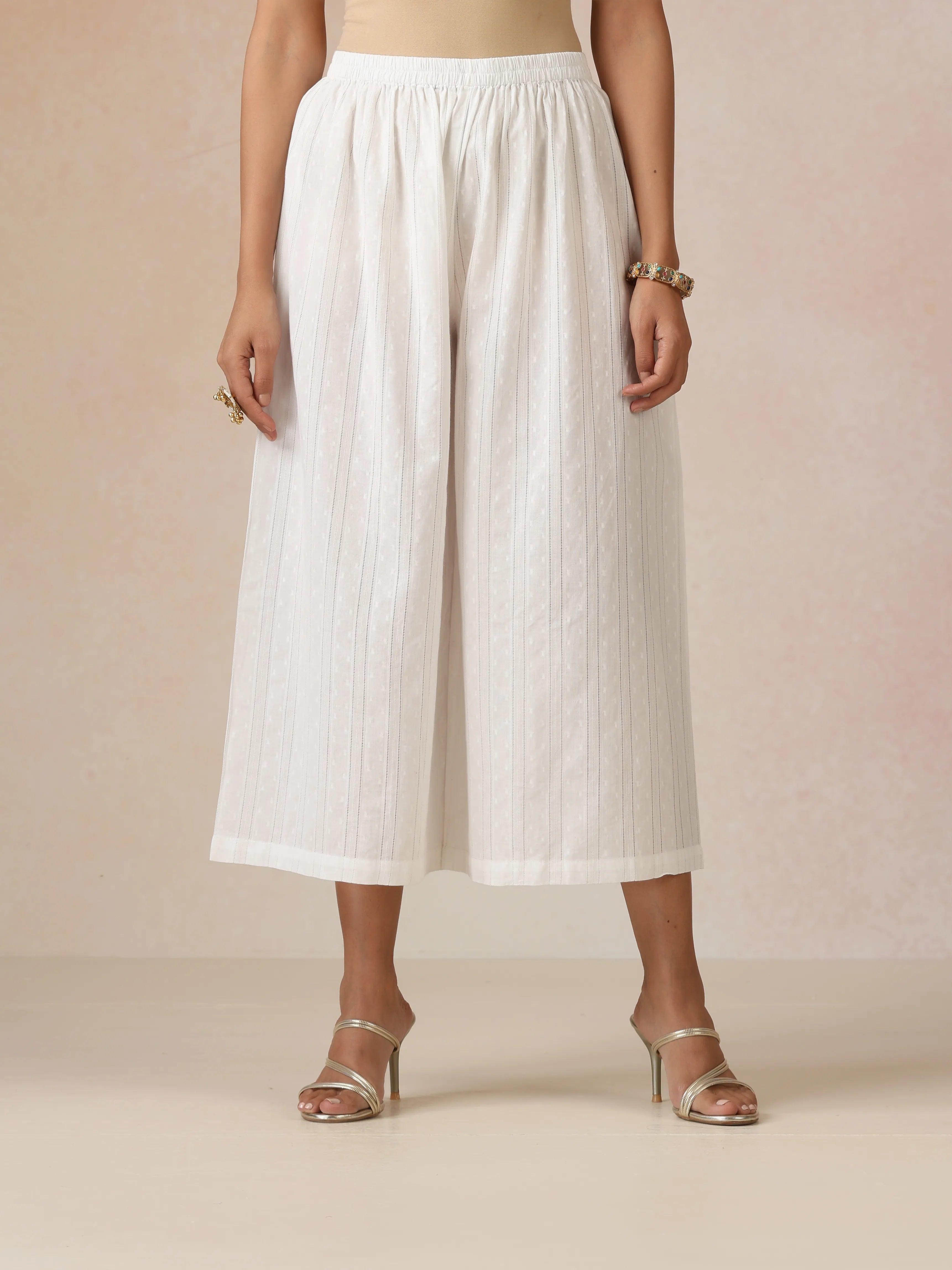 White Dobby Kurta Set