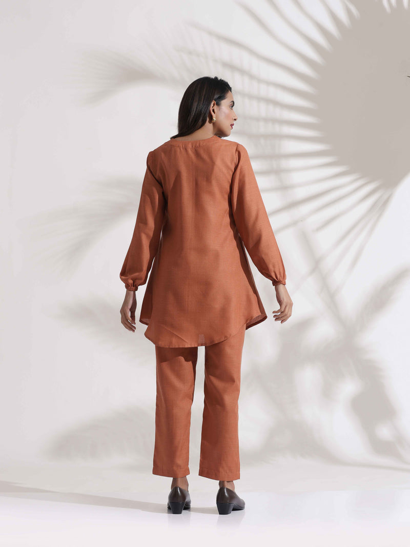 trueBrowns Rust Slub Co-ord Set