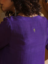 trueBrowns Purple Muslin Silk Co-ord Set