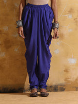 trueBrowns Purple Red Jaal Print Muslin Silk Dhoti Co-ord Set