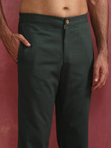 trueBrowns Men's Green Cotton Co-ord set