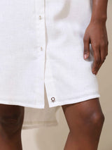 trueBrowns Neroli White Crochet Natural Cotton Short Dress