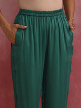 trueBrowns Green Straight Co-ord Set