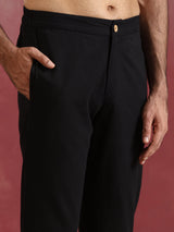 trueBrowns Men's Black Cotton Co-ord set