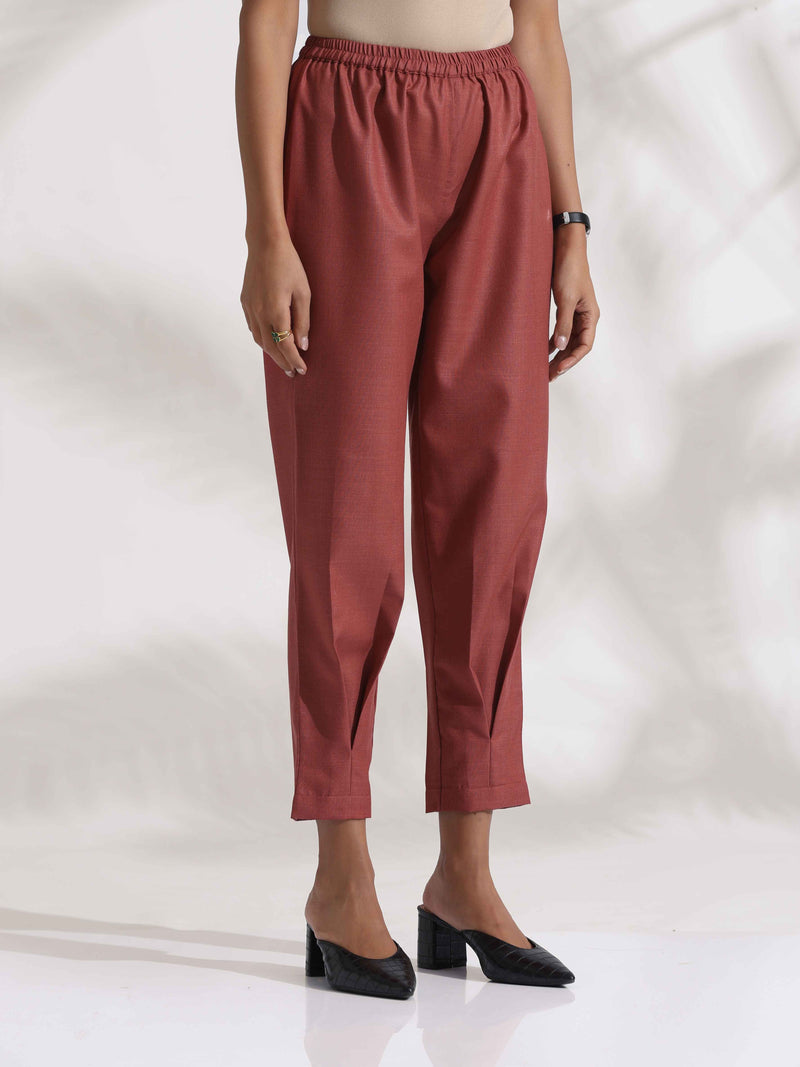trueBrowns Pink Slub Pleated Co-ord Set