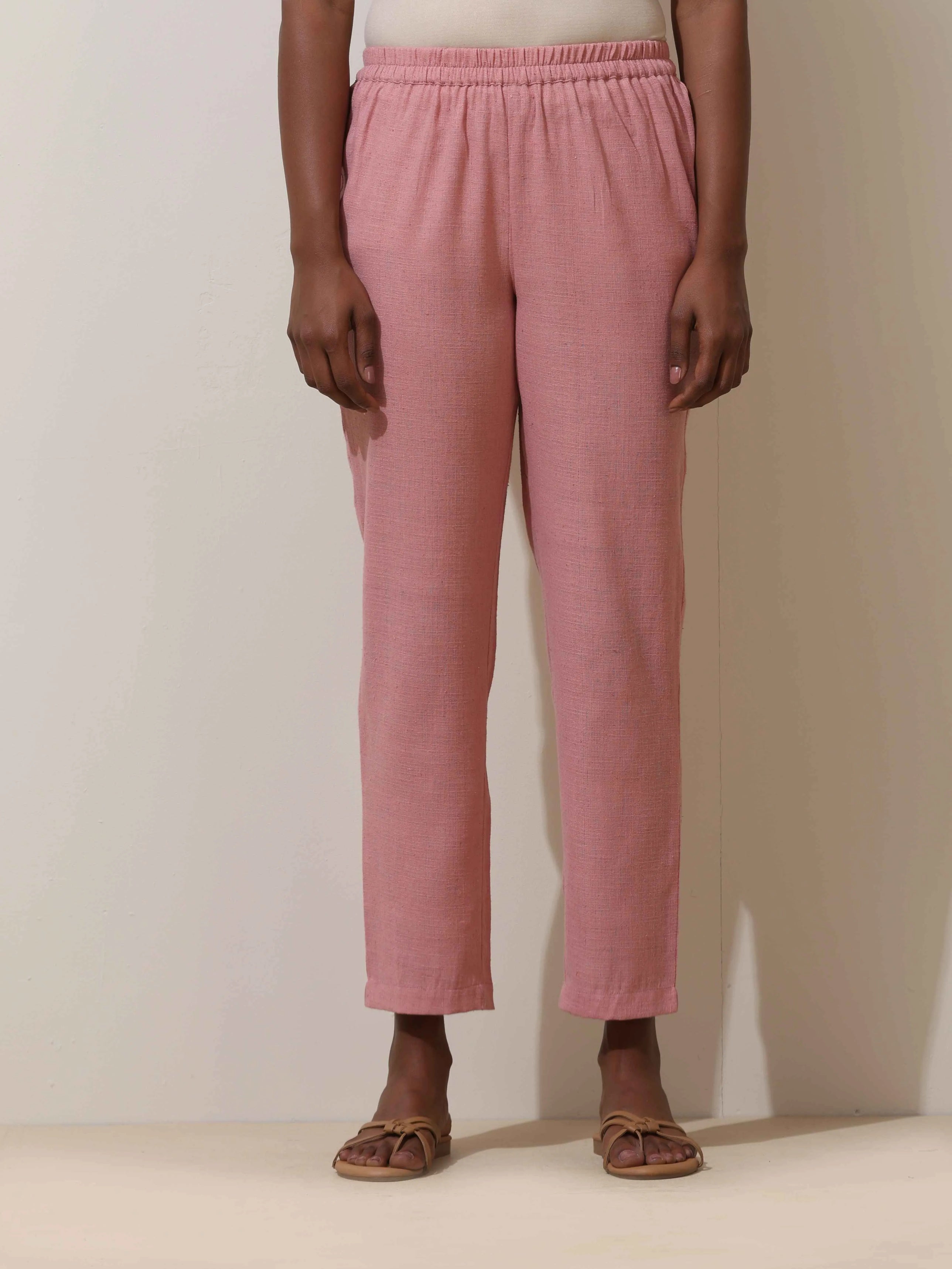 trueBrowns Souk Yellow Crochet Natural Cotton Kurta Pant Set