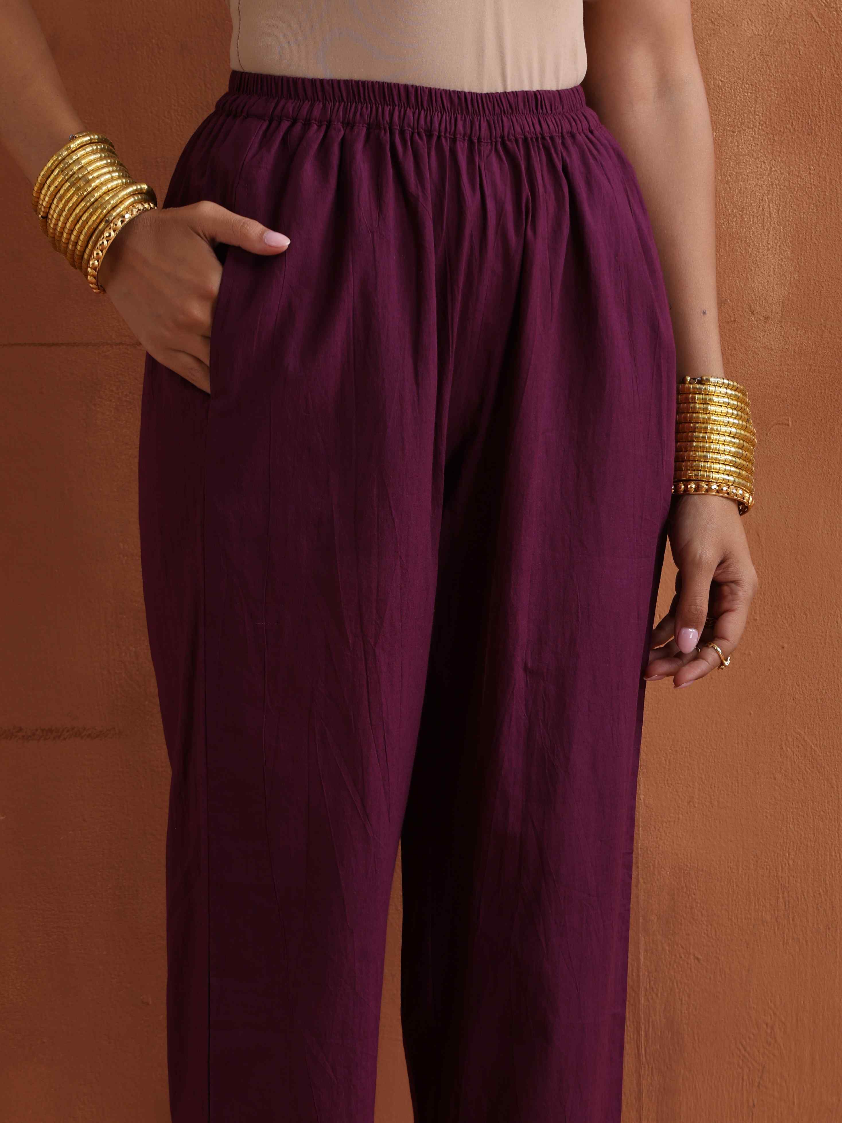 trueBrowns Pink Metallic Flared Anarkali Kurta Set