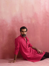 trueBrowns Men's Pink Kurta