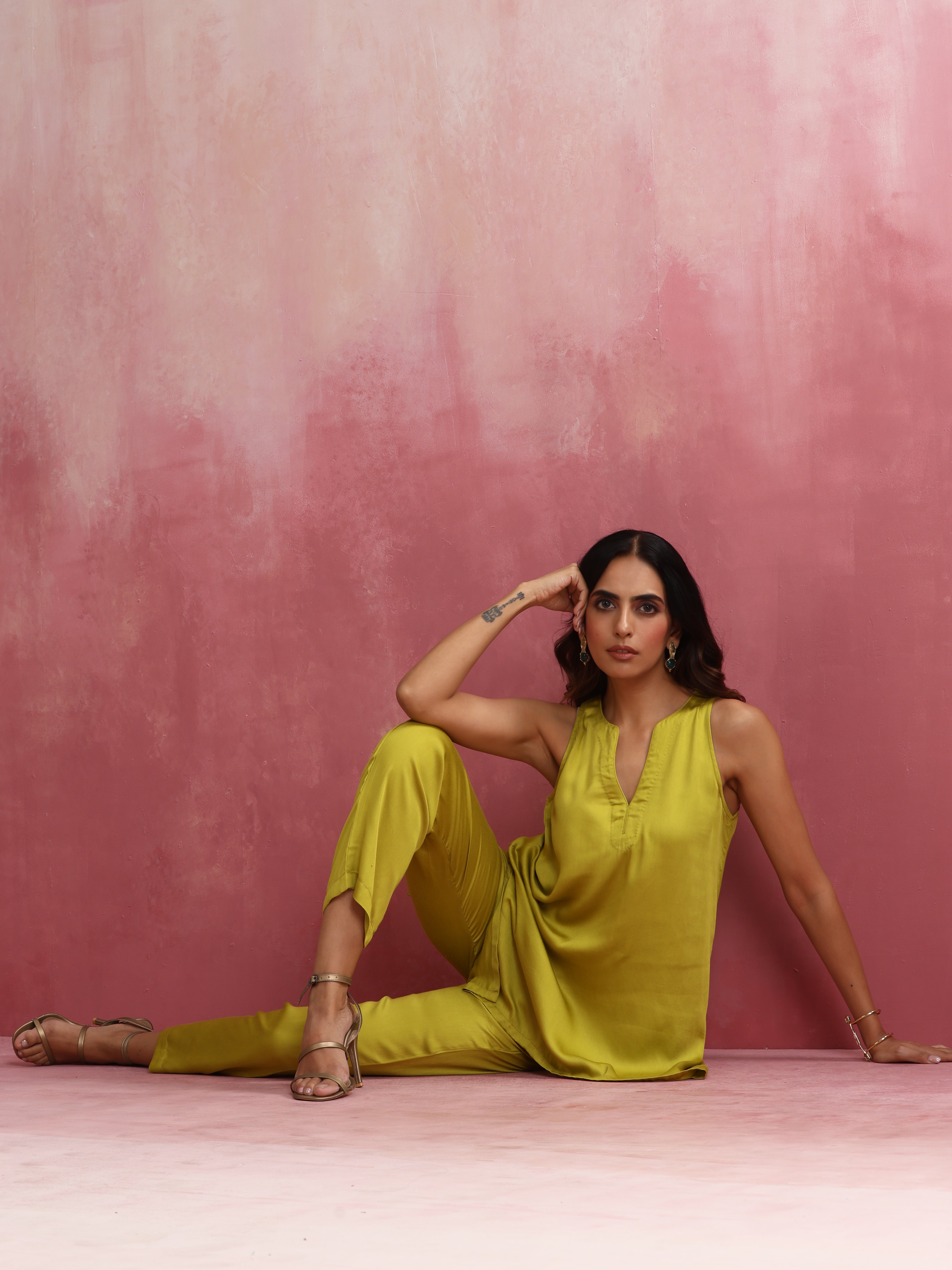 trueBrowns Lime Green Short Co-ord set