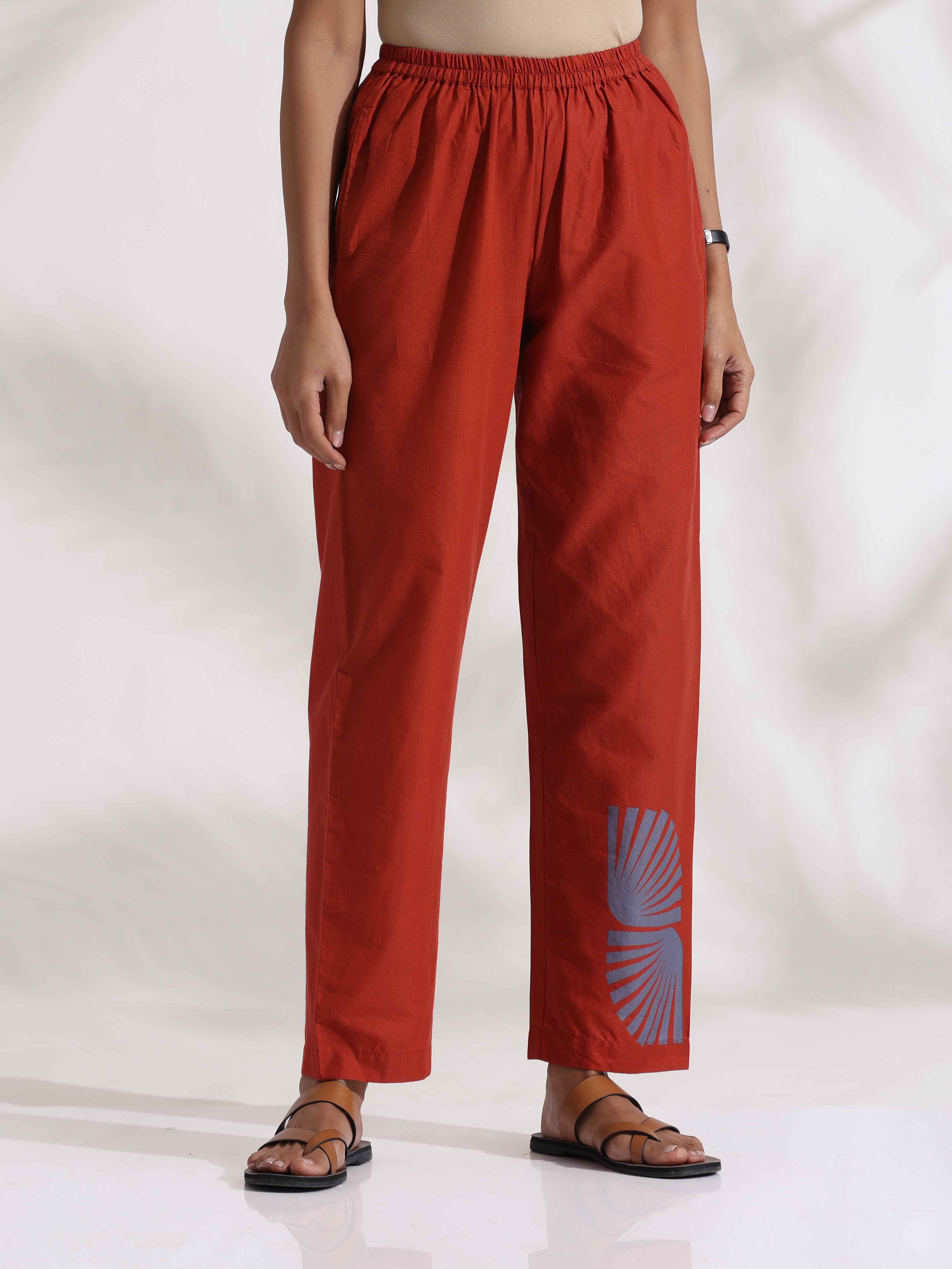 trueBrowns Grey Cotton Print Highslit Kurta Set