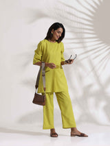 trueBrowns Lime Slub Co-ord Set