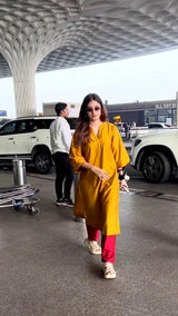 trueBrowns Gold Silk Kurta Set