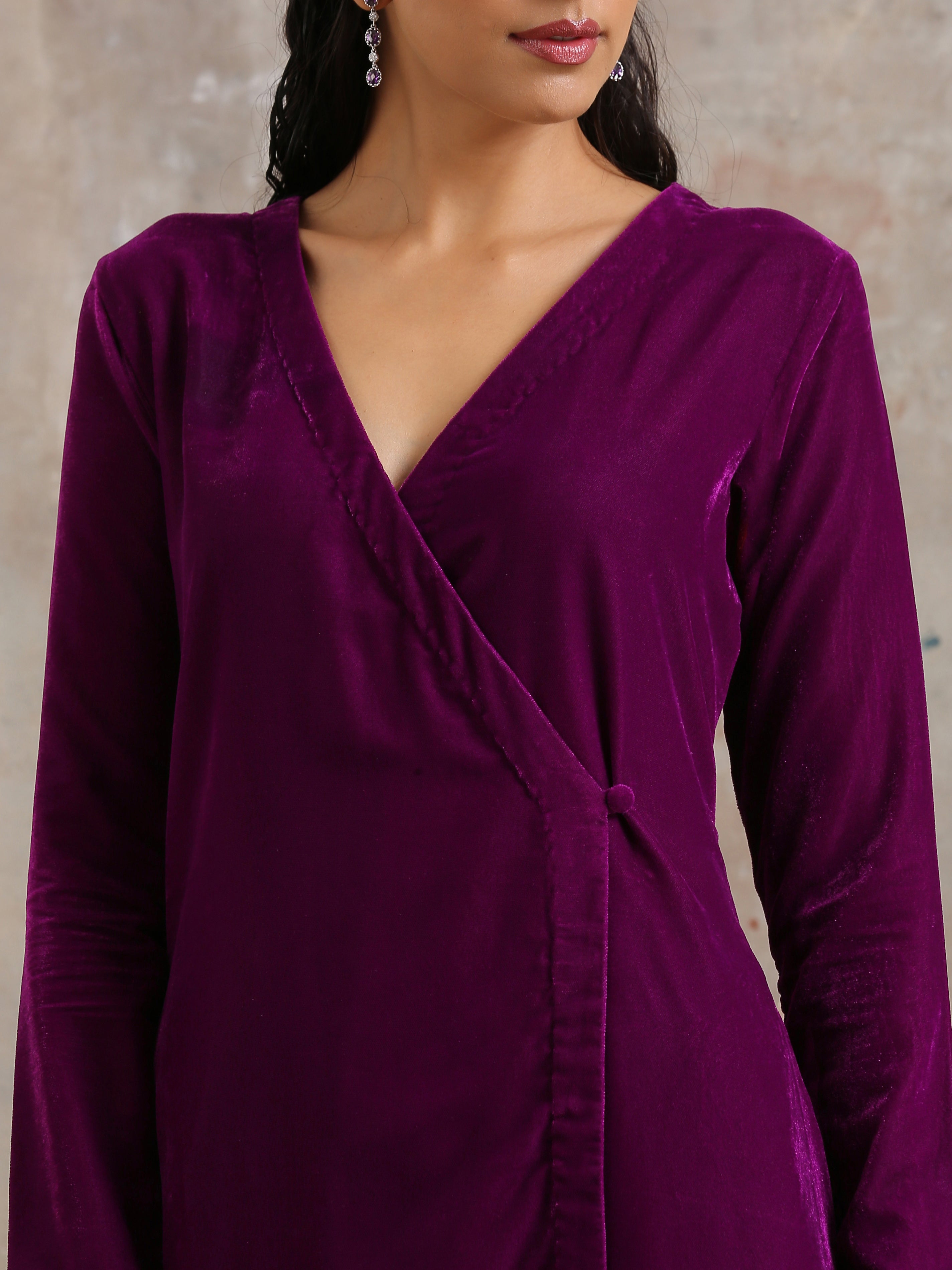 Wine Velvet Angrakha