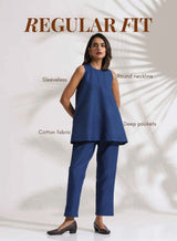 trueBrowns Blue Slub Co-ord Set