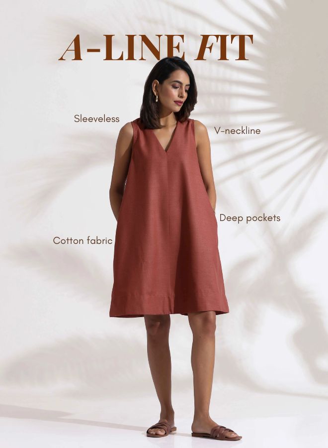 trueBrowns Pink Slub Dress