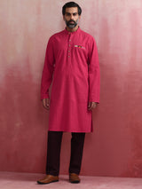 trueBrowns Men's Pink Kurta