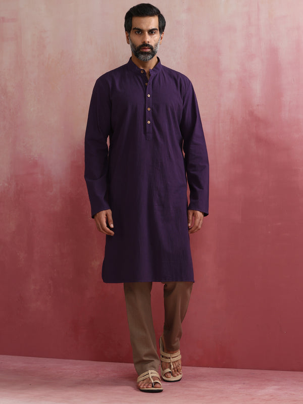 trueBrowns Men's Purple Kurta