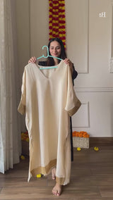 trueBrowns Green Tissue A-line Kurta Set