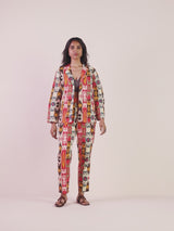 trueBrowns Cola Cotton Ikat Pant Suit Set