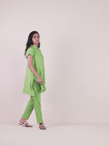 trueBrowns Green Cotton Dobby Shirt Co-ord Set