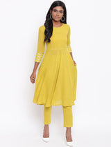 Pure Cotton Gota Sleeve Kurta Set - trueBrowns