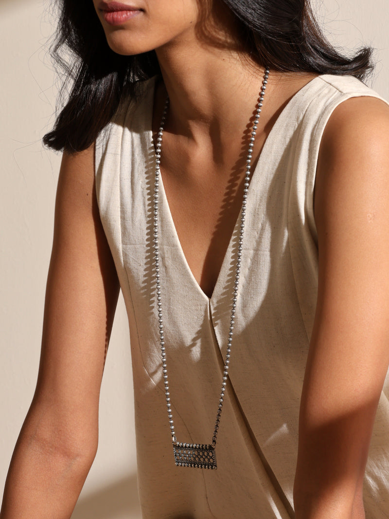 Silver-Plated Long Necklace