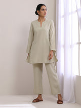 Light Grey Slub Co-Ord Set