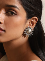 Silver-Plated Mandapa Stud Earrings