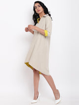 Linen Cotton Collared Dress - trueBrowns