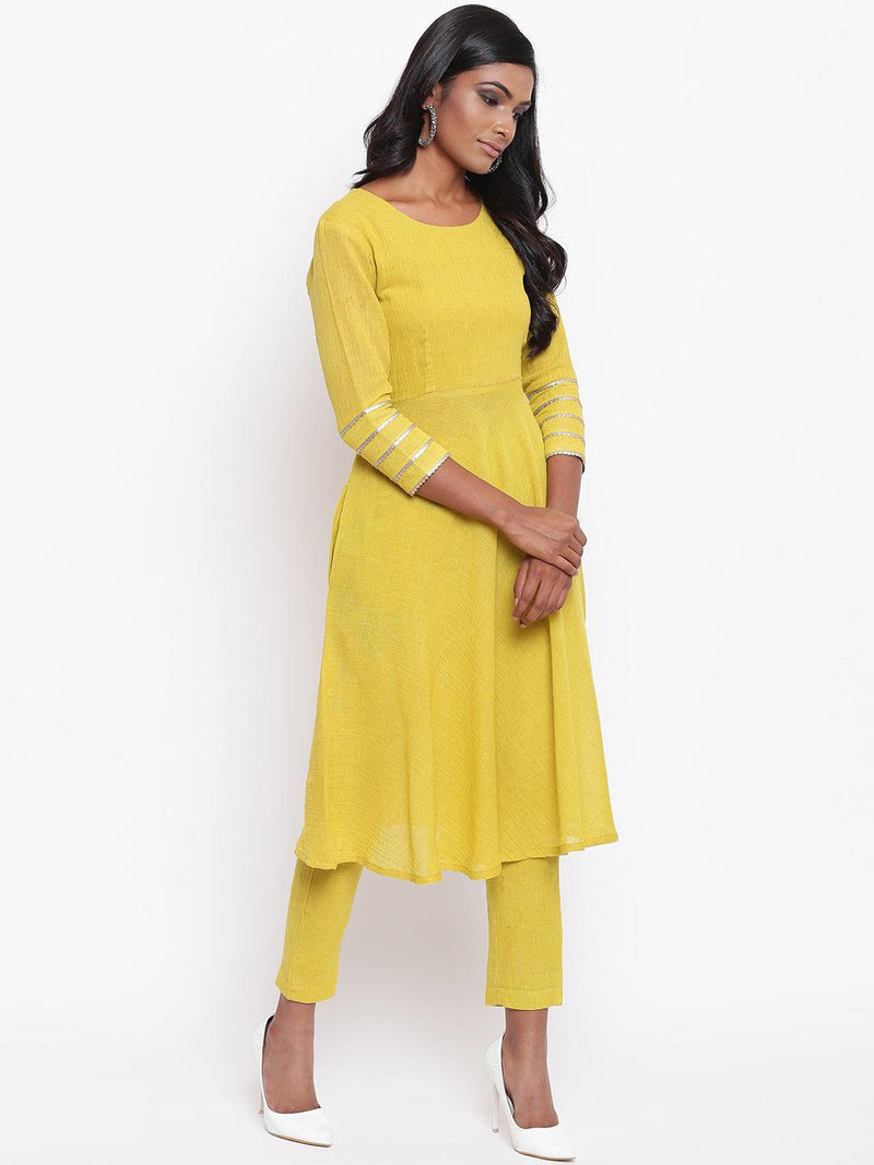 Pure Cotton Gota Sleeve Kurta Set - trueBrowns