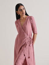 Mauve Angrakha Kurta Set