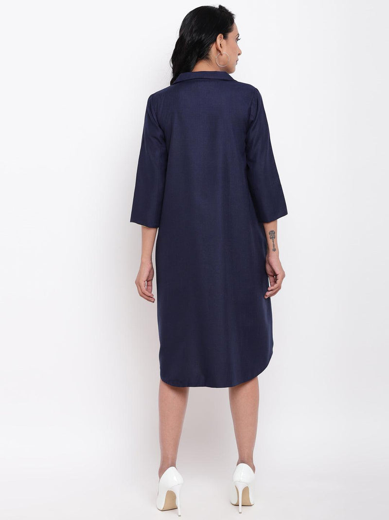 Linen Cotton Collared Dress - trueBrowns
