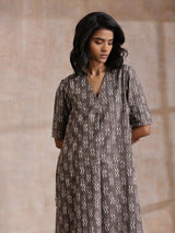 Clay Dabu Zig-Zag Motifs Print Cotton Kurta Pant Set
