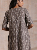 Clay Dabu Zig-Zag Motifs Print Cotton Kurta Pant Set