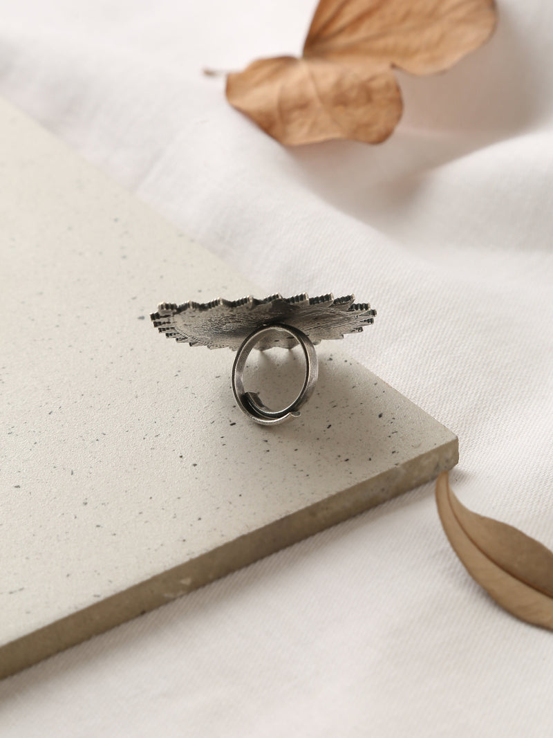 Silver-Plated Drop Shape Ring