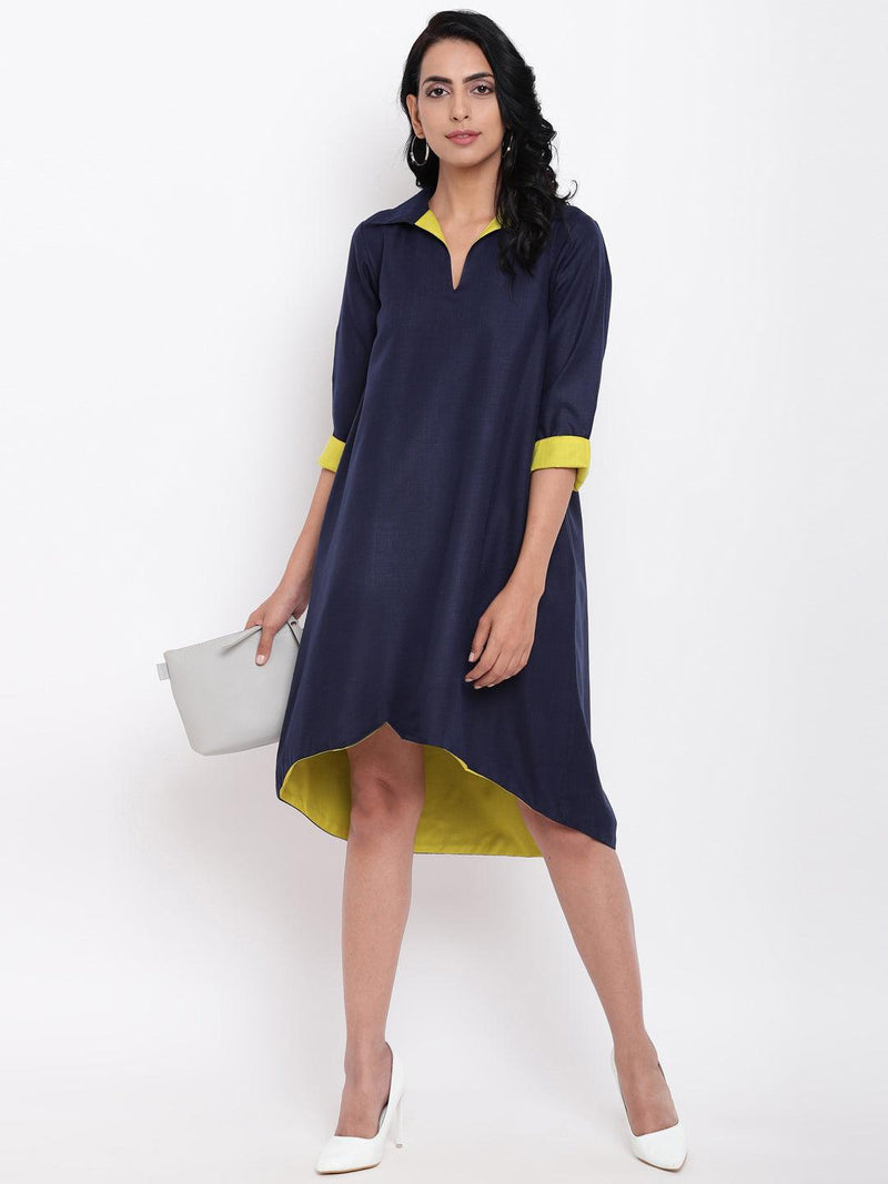 Linen Cotton Collared Dress - trueBrowns