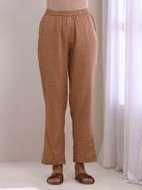 Beige Dobby Boxy Fit High-Low Co-Ord Set