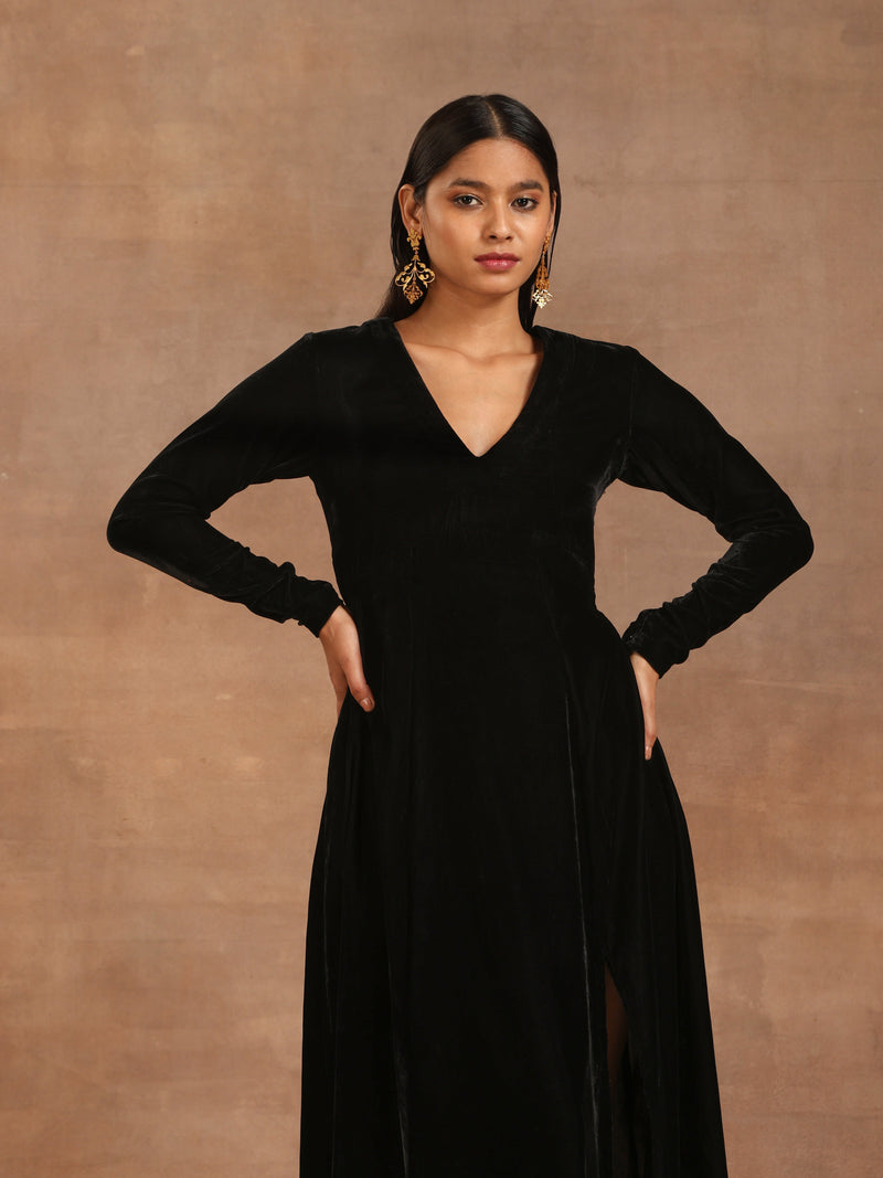 trueBrowns Black Velvet Dress