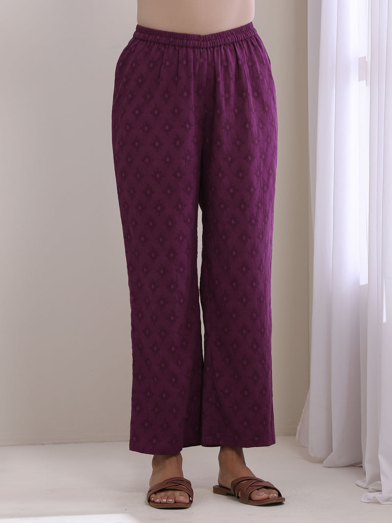 Dark Green Dobby Sleeveless Kurta Pant Set