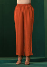 trueBrowns Rust Silk Collar Co-ord Set