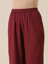 Ruby Wine Slub Textured Collar Co-Ord Set