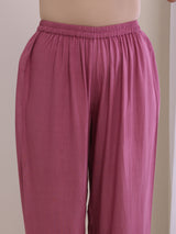 Onion Pink Dobby Sleeveless Short Co-Ord Set