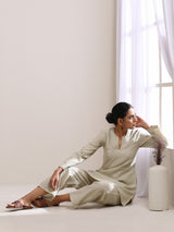 Light Grey Slub Co-Ord Set