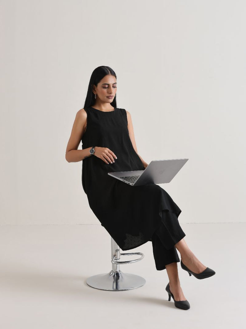 Black Panelled Co-ord Set