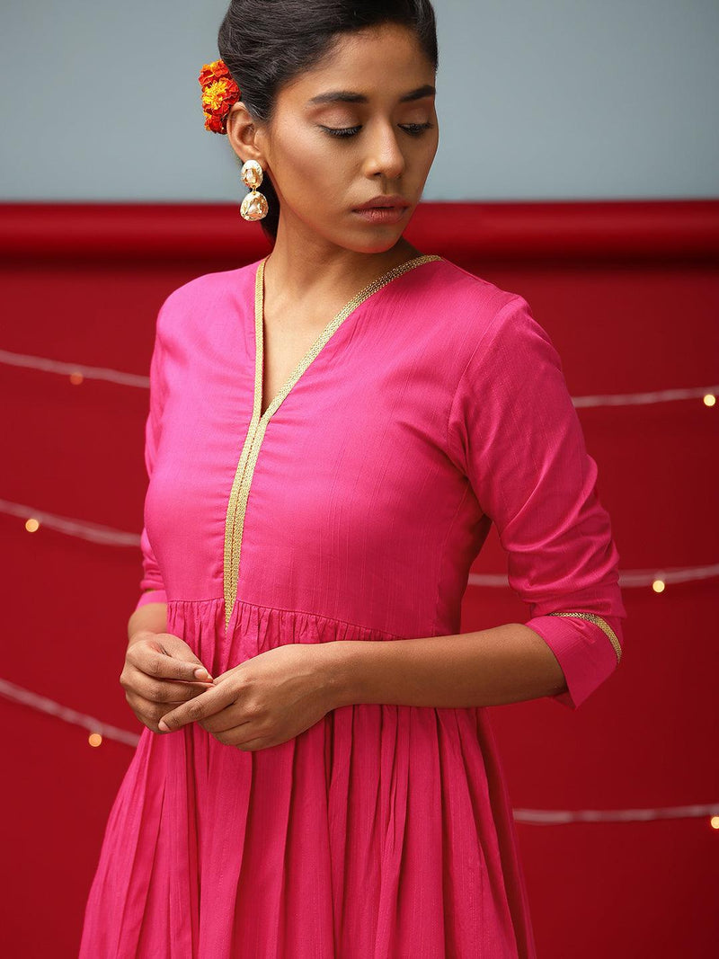 Pink Gold Lace Dress - trueBrowns