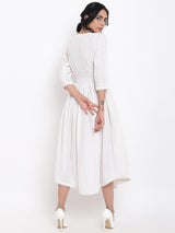 Cotton Overlap Flare Dress - trueBrowns
