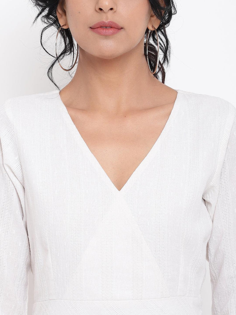 Cotton Overlap Flare Dress - trueBrowns