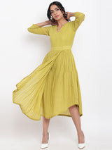 Cotton Overlap Flare Dress - trueBrowns