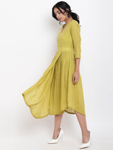 Cotton Overlap Flare Dress - trueBrowns