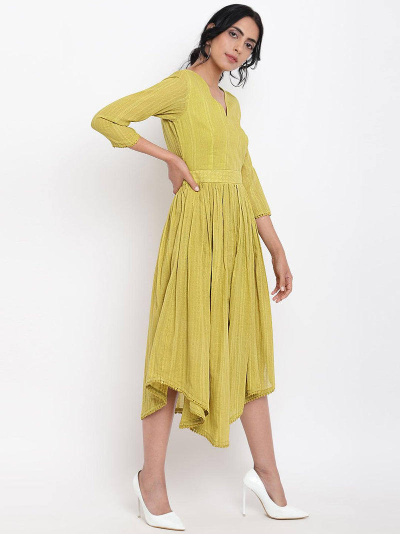 Cotton Overlap Flare Dress - trueBrowns